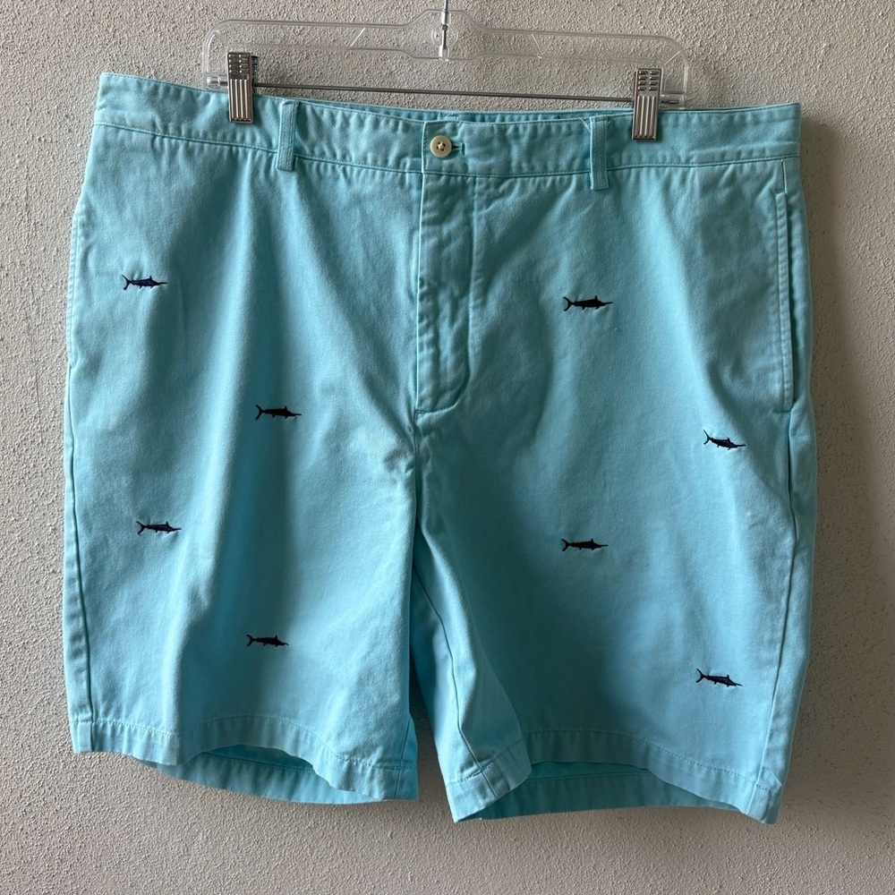 Vineyard Vines Size 40 Club Shorts Sharks Preppy Beach Cotton‎ Cruise Resortwear